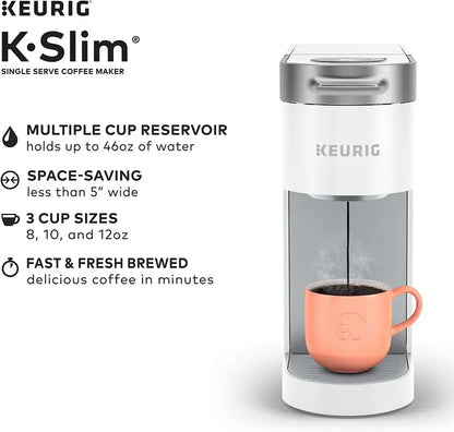 K-Slim Single Serve K-Cup Pod Coffee Maker with Multistream Technology  White