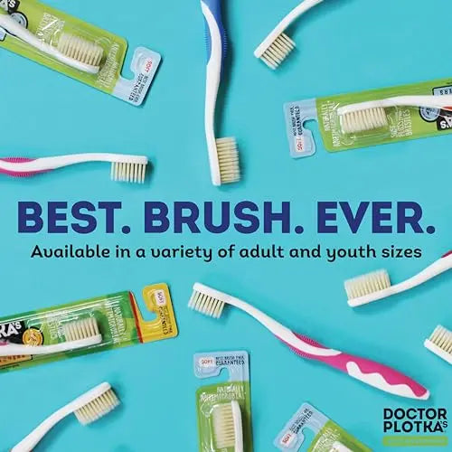 MOUTHWATCHERS Dr. Plotka’s Extra Soft Flossing Toothbrush for Sensitive Teeth & Gums  2 Pack, Multi-Color