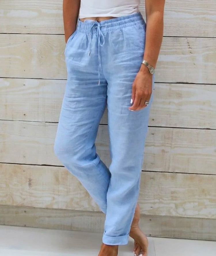 Pantalon Lin et Coton Taille Haute "Riviera"