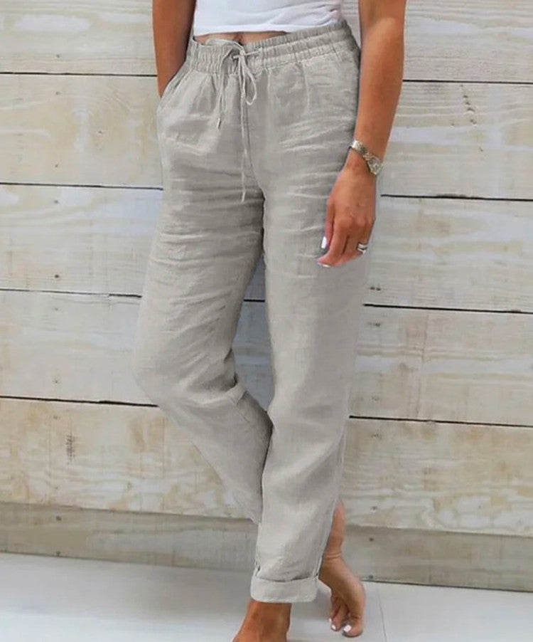 Pantalon Lin et Coton Taille Haute "Riviera"
