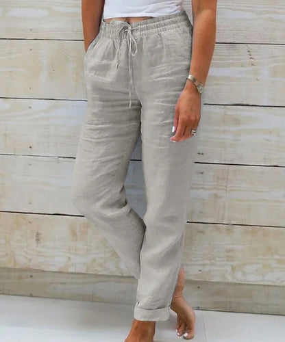 Pantalon Lin et Coton Taille Haute "Riviera"