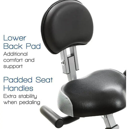 XTERRA FB350 Folding Exercise Bike  Silver Frame, Magnetic Resistance & Space-Saving Home Fitness