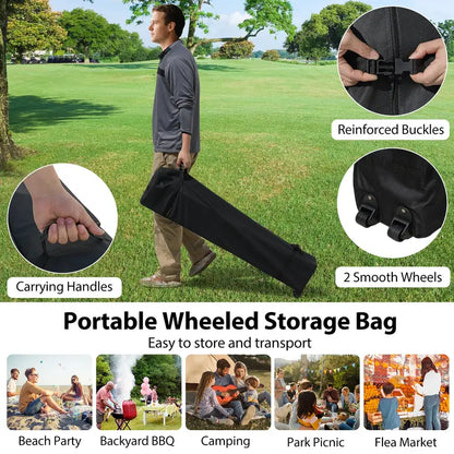 10 x 10 Foot Portable Canopy Tent  Includes One Sidewall & Wheeled Storage Bag