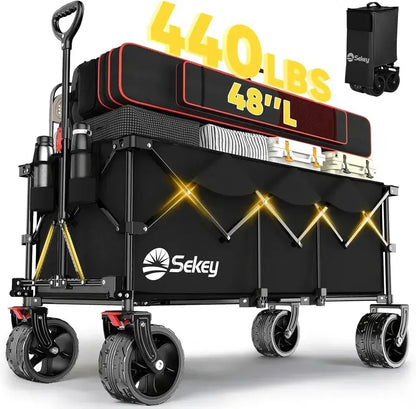 Sekey 48¡å Extended Folding Travel Cart  440 lb Load Rating, Multi-Use Garden &amp; Transport Solution