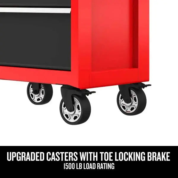 2000 Series Rolling Tool Cabinet  26″W × 36.5″H 5-Drawer Red Steel Storage Unit on Casters