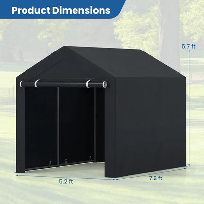 Heavy-Duty Portable Storage Shed  Waterproof Outdoor Carport & Garage Tent for Vehicles or Gear