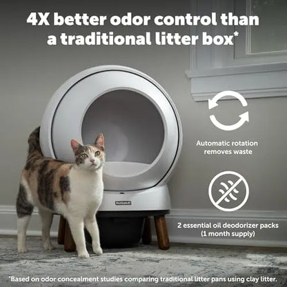 PetSafe SmartSpin Auto Self-Cleaning Cat Litter Box  App-Controlled, 2-Week Hands-Free Cleaning, Advanced Odor Control