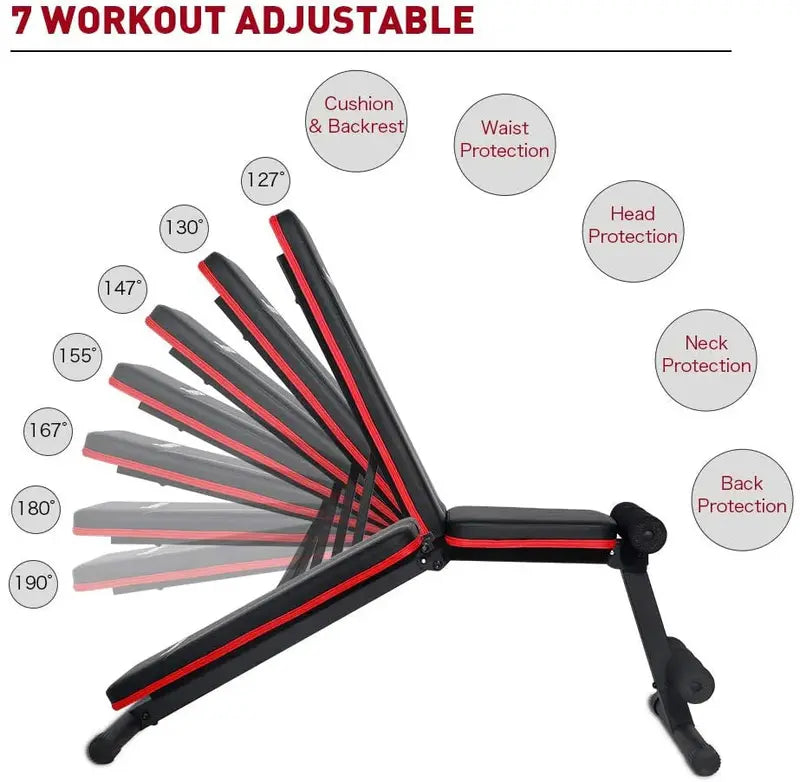 Full-Body Adjustable Weight Bench  Multi-Position Workout Station for Home Gyms