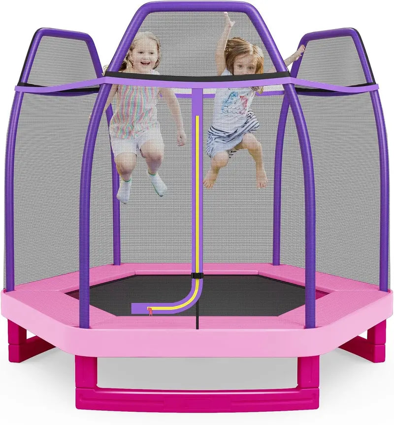 7-Foot ASTM-Certified Trampoline for Indoor & Outdoor Play