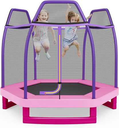 7-Foot ASTM-Certified Trampoline for Indoor & Outdoor Play