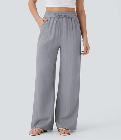 Pantalon Large Fluide à Cordon