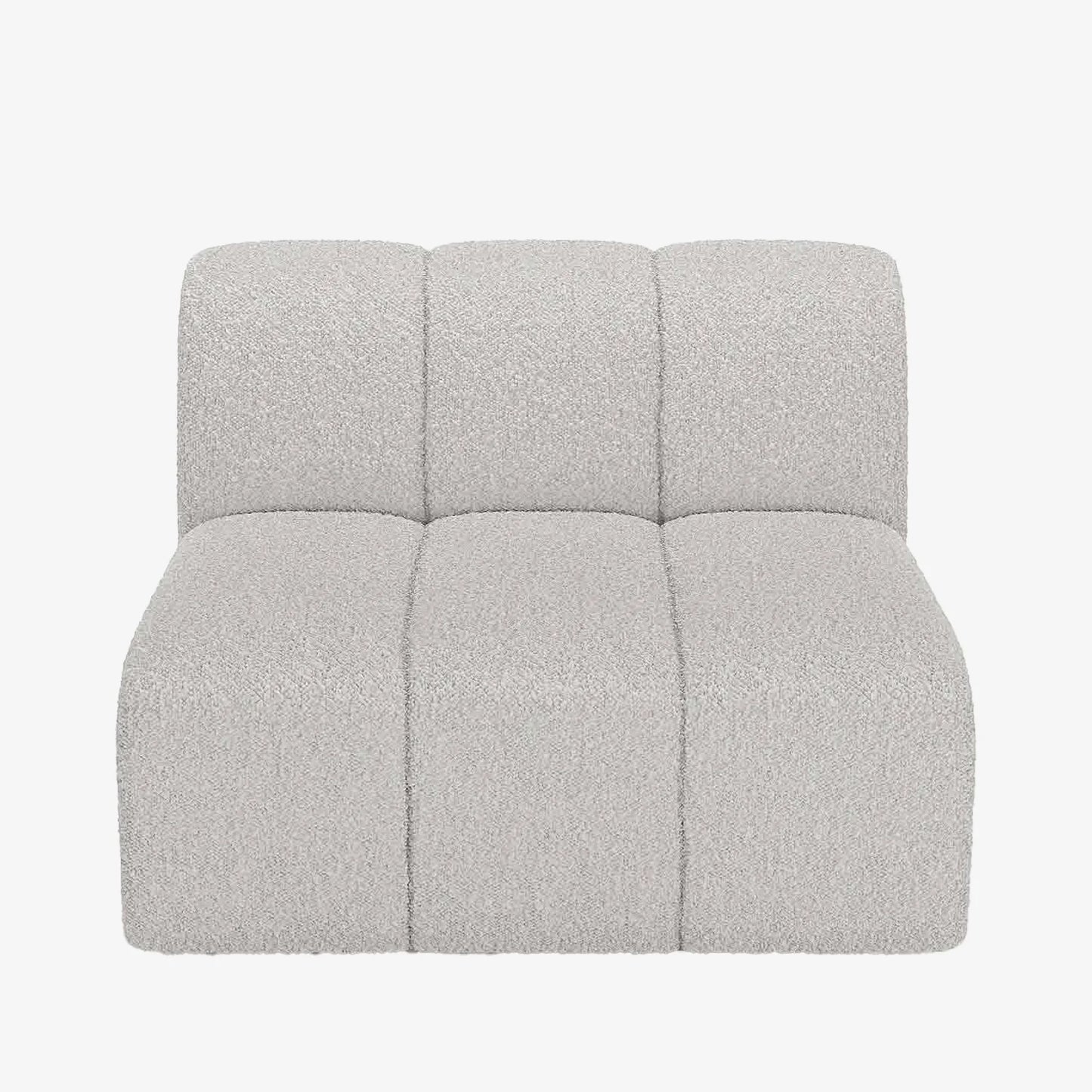 Canapé modulable en tissu bouclette gris-crème