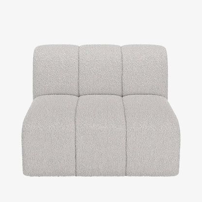 Canapé modulable en tissu bouclette gris-crème