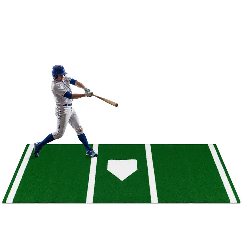 10-Foot by 3.8-Foot Baseball Batting Mat with 15mm Artificial Turf for Indoor/Outdoor Training