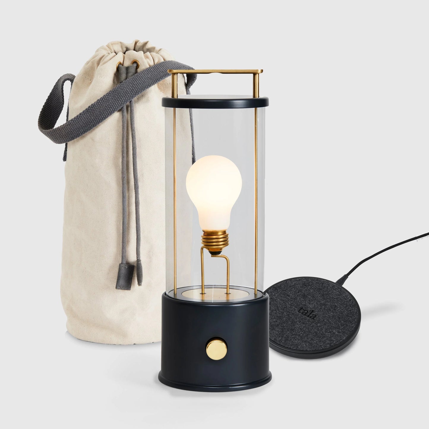 The Muse 1.0 Portable Lamp in Hackles Black Bundle