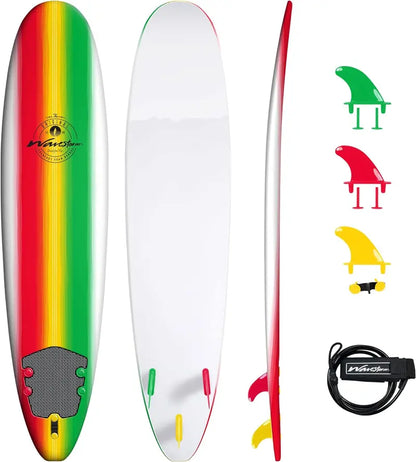 Classic 8-Foot Soft-Top Foam Surfboard  Beginner-Friendly, Lightweight & Durable