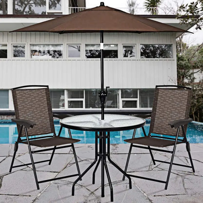 Set of 4 Lightweight Folding Sling Chairs for Patios, Campsites, or Indoor Use