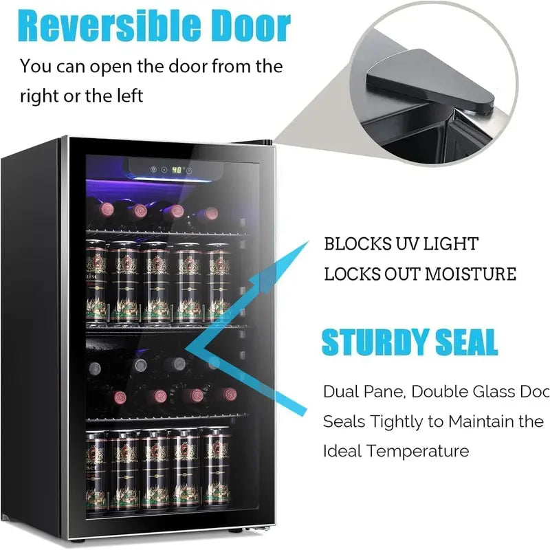 Antarctic Star Dual-Purpose Wine & Beverage Cooler  26-Bottle / 130-Can Capacity Mini Cellar