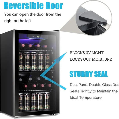 Antarctic Star Dual-Purpose Wine & Beverage Cooler  26-Bottle / 130-Can Capacity Mini Cellar