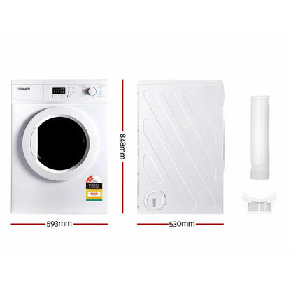 Devanti 7kg Vented Tumble Dryer in White