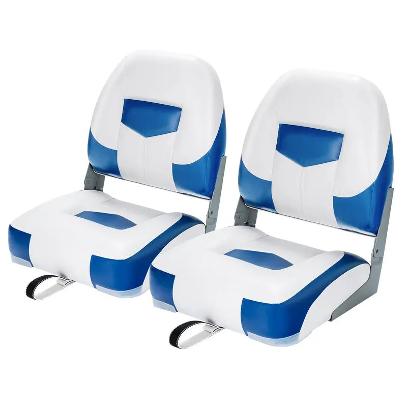Low-Back Folding Boat Seats  2-Pack Marine-Grade Seat Set for Small Watercraft