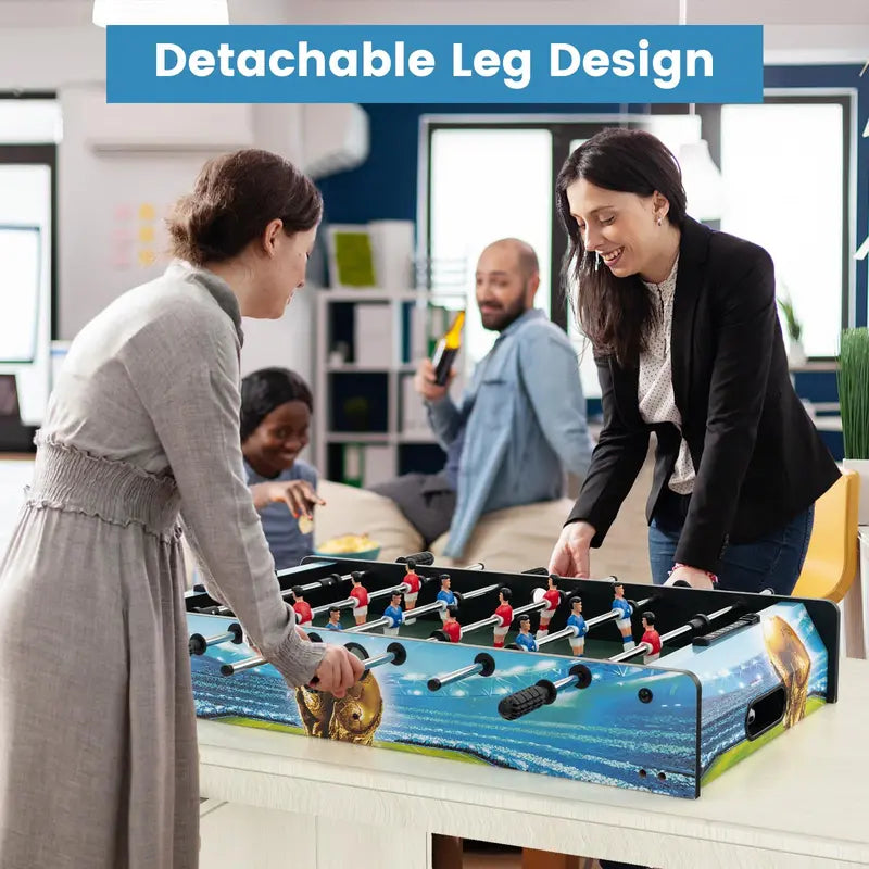 2-in-1 Foosball Table: Convertible Tabletop and Freestanding Soccer Game