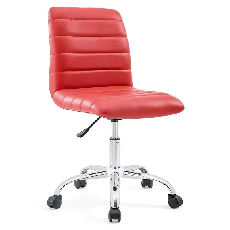 Ripple Ribbed Swivel Desk Chair  Bright Green, Armless Design