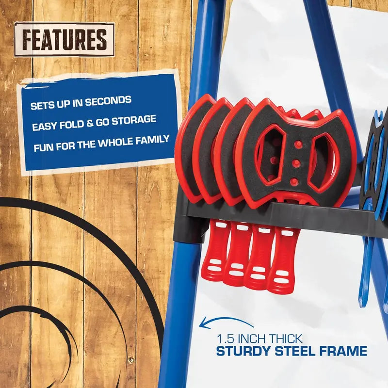 EastPoint Deluxe Steel Axe Throwing Target  Full-Size Outdoor Game Set with Mounting Hardware