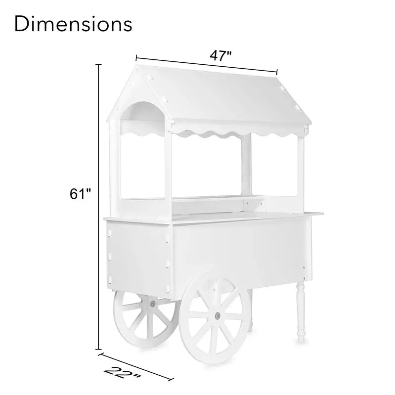 Wooden Rolling Candy Cart for Birthday & Wedding Parties  Decorative Dessert Display Stand with Wheels