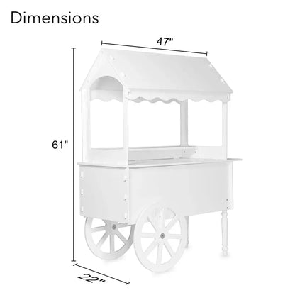 Wooden Rolling Candy Cart for Birthday & Wedding Parties  Decorative Dessert Display Stand with Wheels