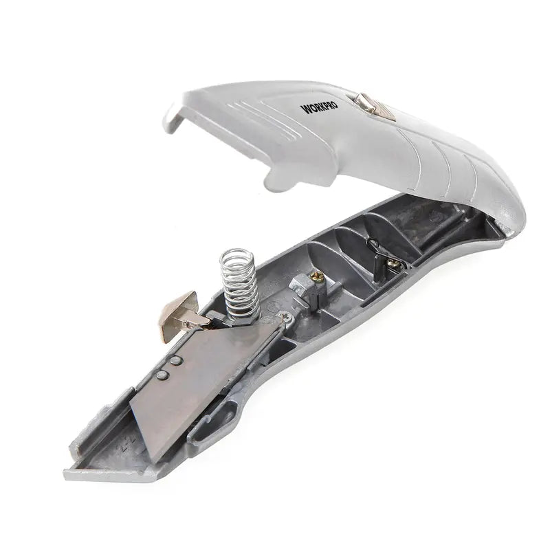 Retractable Utility Knife with Integrated Blade Storage Compartment