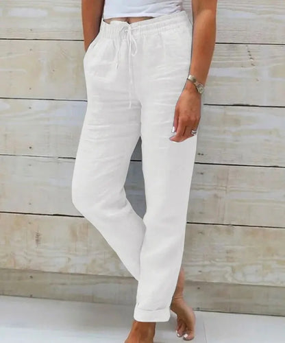 Pantalon Lin et Coton Taille Haute "Riviera"