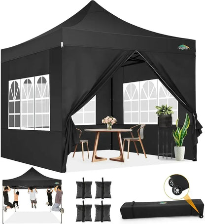 COBIZI 10×20 Pop-Up Canopy Tent  Heavy-Duty Commercial Grade with 6 Sidewalls for Weddings and Parties