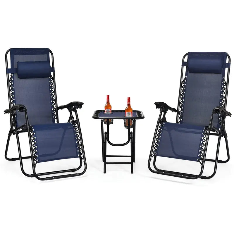 Zero Gravity Recliner Chair Set  Dual Lounge Chairs with Ergonomic Support and Footrests