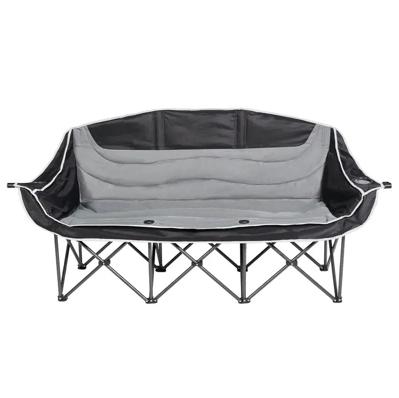 Compact Folding Outdoor Loveseat Chair  Padded Dual-Seater for Camping or Patios