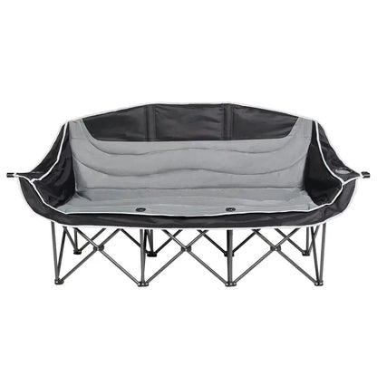 Compact Folding Outdoor Loveseat Chair  Padded Dual-Seater for Camping or Patios