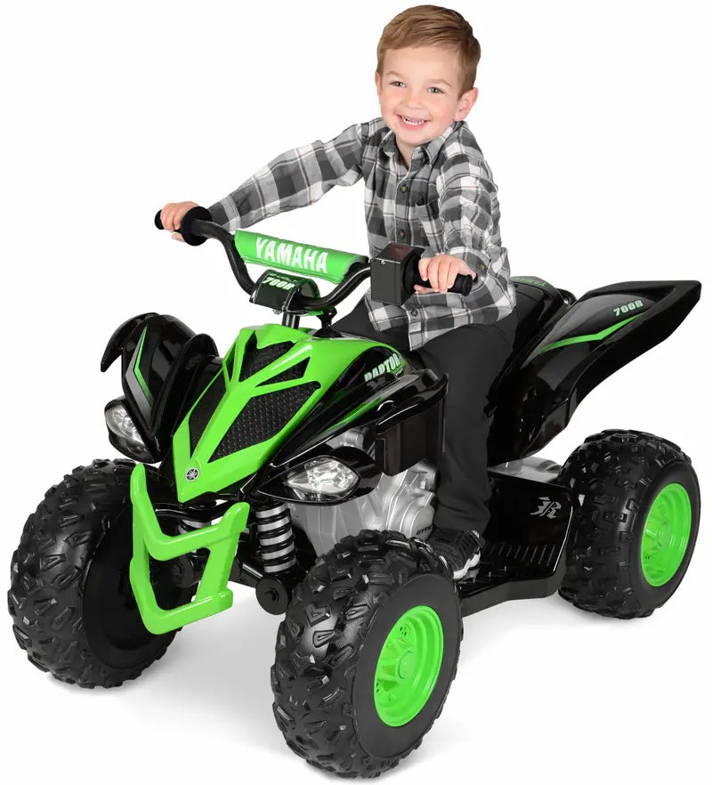 Yamaha 12V Raptor ATV Ride-On  Kids’ Powered Vehicle (Ages 3+), 5 MPH Max Speed