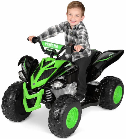 Yamaha 12V Raptor ATV Ride-On  Kids’ Powered Vehicle (Ages 3+), 5 MPH Max Speed