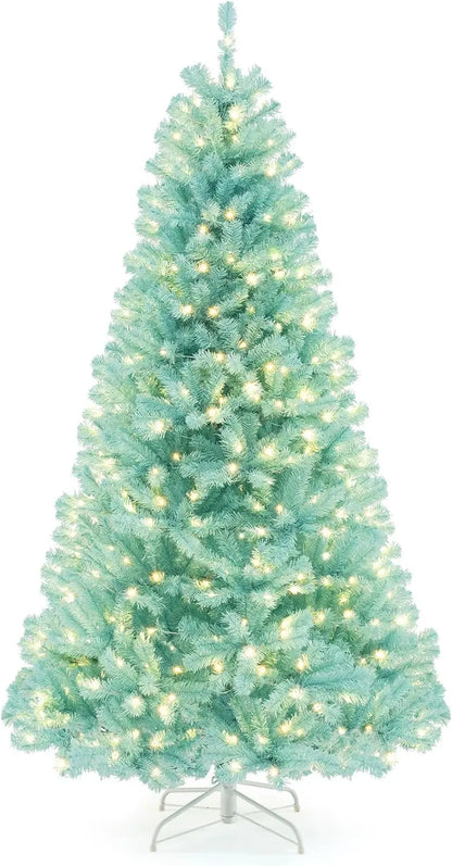 67 ft Blue Pre-Lit Christmas Tree  Full Hinged Artificial Xmas Tree with 280380 Warm White LEDs