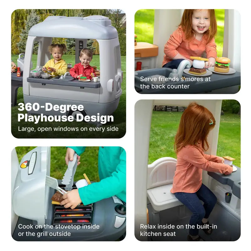 Adventure Camper Playhouse  Outdoor Pretend Camping Set for Children