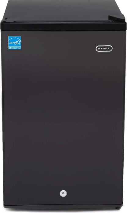 Whynter 1.1 Cu. Ft. Energy Star Upright Mini Freezer  Compact Stainless Steel Unit with Lock (CUF-112SS)