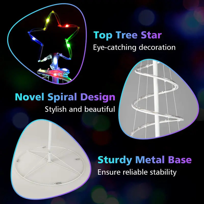 6-Foot Outdoor Spiral Christmas Tree  Pre-Lit with 135 Warm White LED Lights