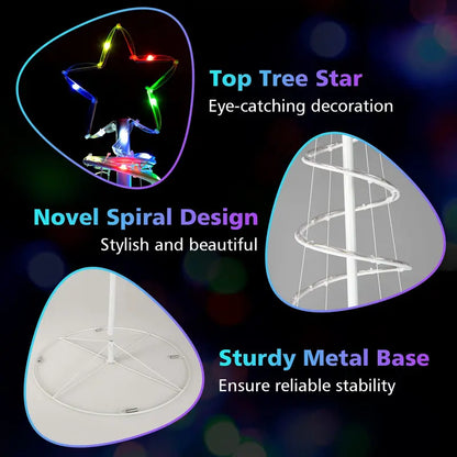 6-Foot Outdoor Spiral Christmas Tree  Pre-Lit with 135 Warm White LED Lights