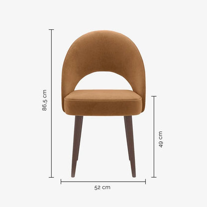 Chaise en velours camel
