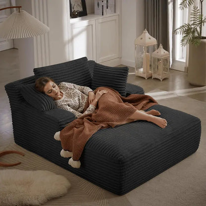 50-Inch Oversized Corduroy Recliner Sofa Bed  Deep-Seating Cloud Lounge Chair