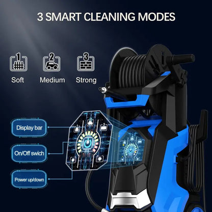 Blue Electric Pressure Washer 4500 PSI 3.2 GPM with Smart Control, Adjustable Levels for Effortless Patio Cleaning