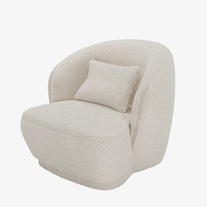 Fauteuil design bouclette gris-cr me Pablo