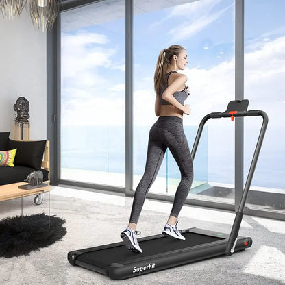 Compact Folding Under-Desk Treadmill  2.25 HP Dual-Mode Superfit Walking Machine