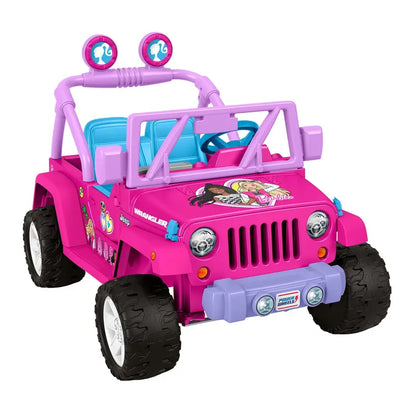 Power Wheels Barbie Jeep Wrangler  12V Ride-On Vehicle with 5 MPH Top Speed