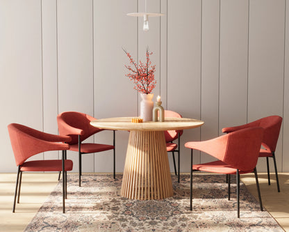 Lot de 2 chaises avec accoudoir design en velours ocre Jeanne